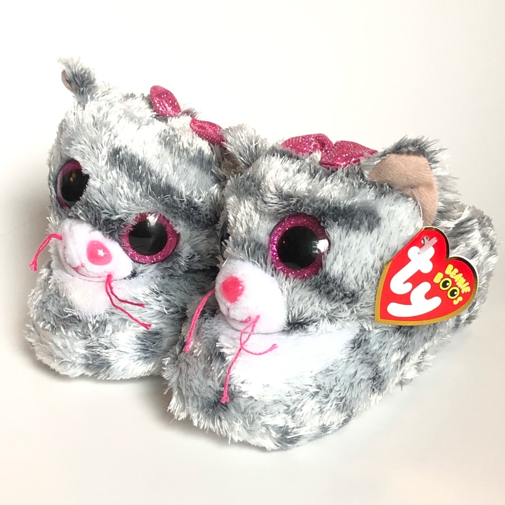 Ty Beanie Boos Girls Kitty Slippers Size 10 11